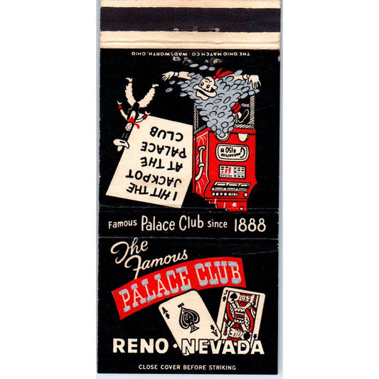 Palace Club Reno Nevada Advertising Matchbook Cover SB3-M7