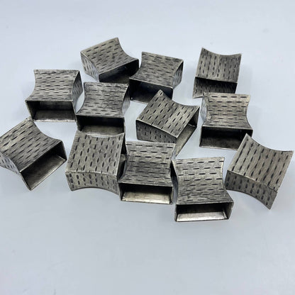 Vintage Set of 12 Metal Angular Napkin Rings Holders TF3