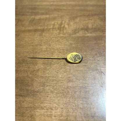 Vintage 1940s Art Nouveau Brass Stick Pin Hat Pin 3” SE1