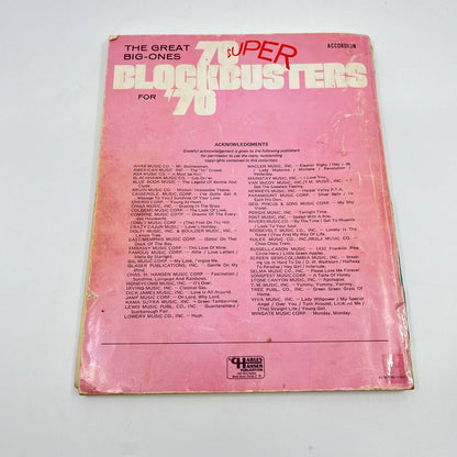 70 Super Blockbusters for '70, The Great Big New Ones Accordion Music Book TE2