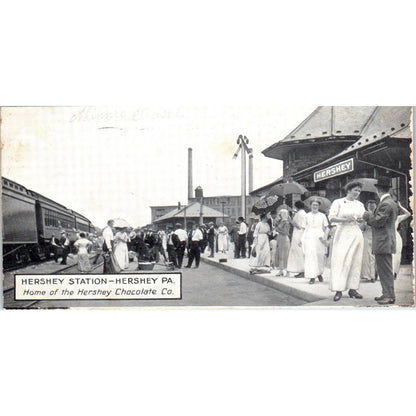 Antique Postcard RPPC Hershey Train Station Hershey Pennsylvania SE8