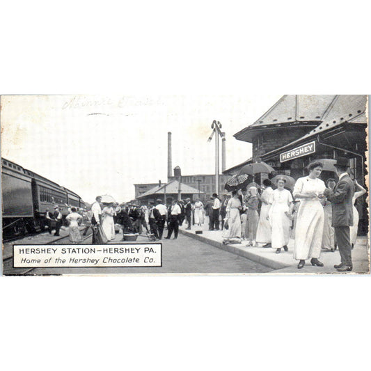 Antique Postcard RPPC Hershey Train Station Hershey Pennsylvania SE8