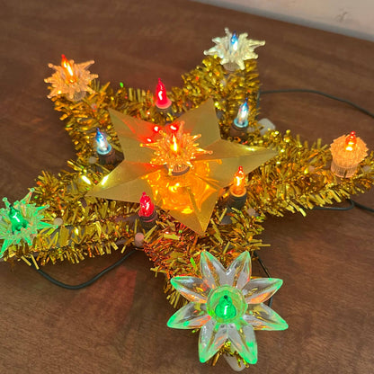 Vintage Yule Glow 19 Lite Tree Top Flashing / Steady Christmas Topper WORKS TA5