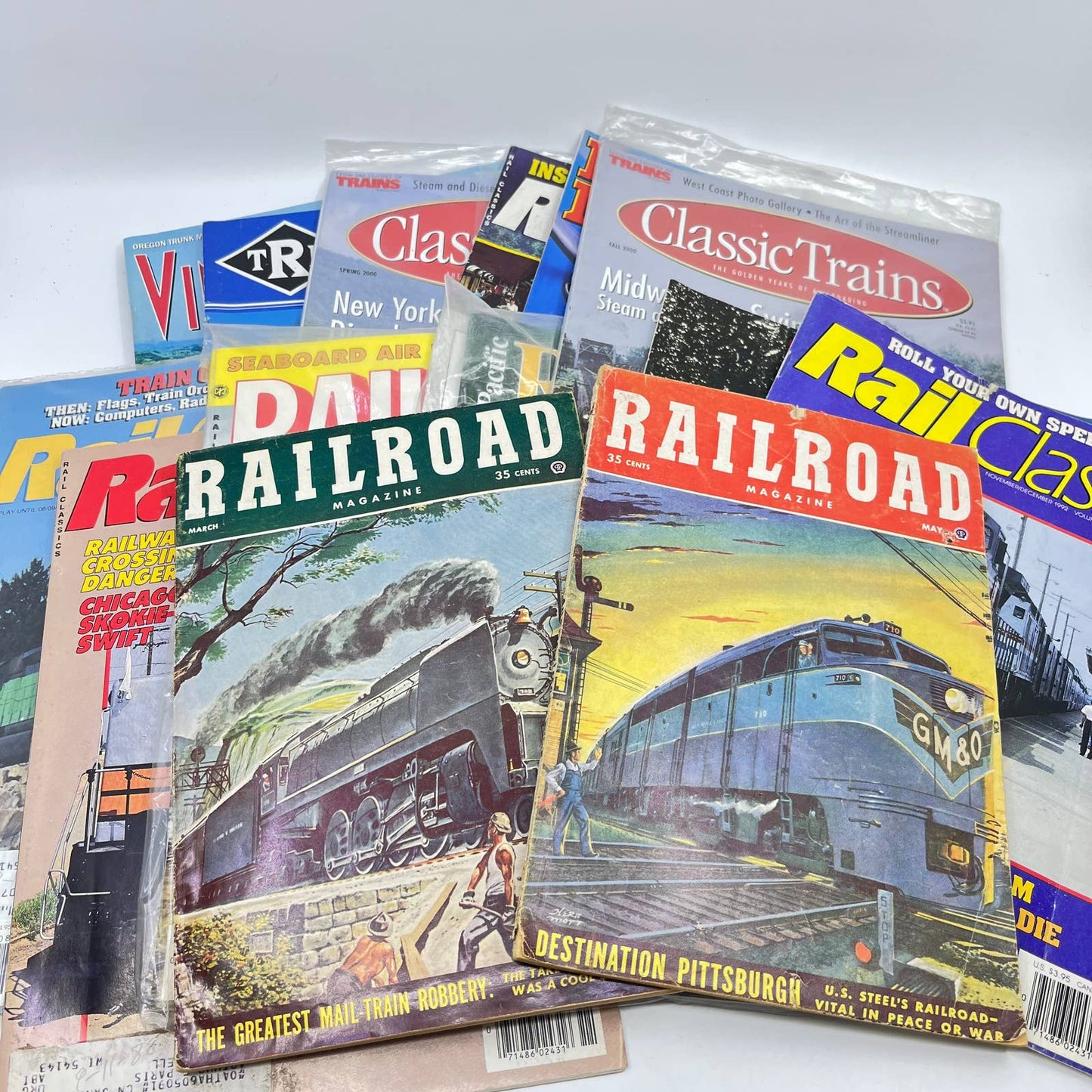 Lot of 14 Vintage Railroad Magazines 1950s-1990s TF9