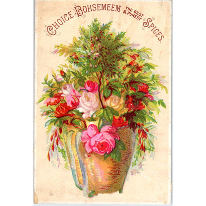 1880s Victorian Trade Card Choice Bohsemeem Spices Weikel & Smith Spice Co SF2-5