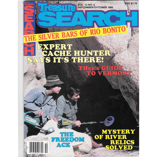 Treasure Search Magazine 1985 Sept/Oct Metal Detecting Gold Diamonds M2
