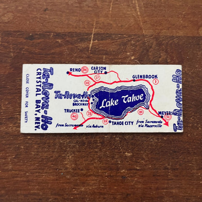 Lake Tahoe Ta-Neva-Ho Crystal Bay NV Advertising Matchbook Cover MM11-8