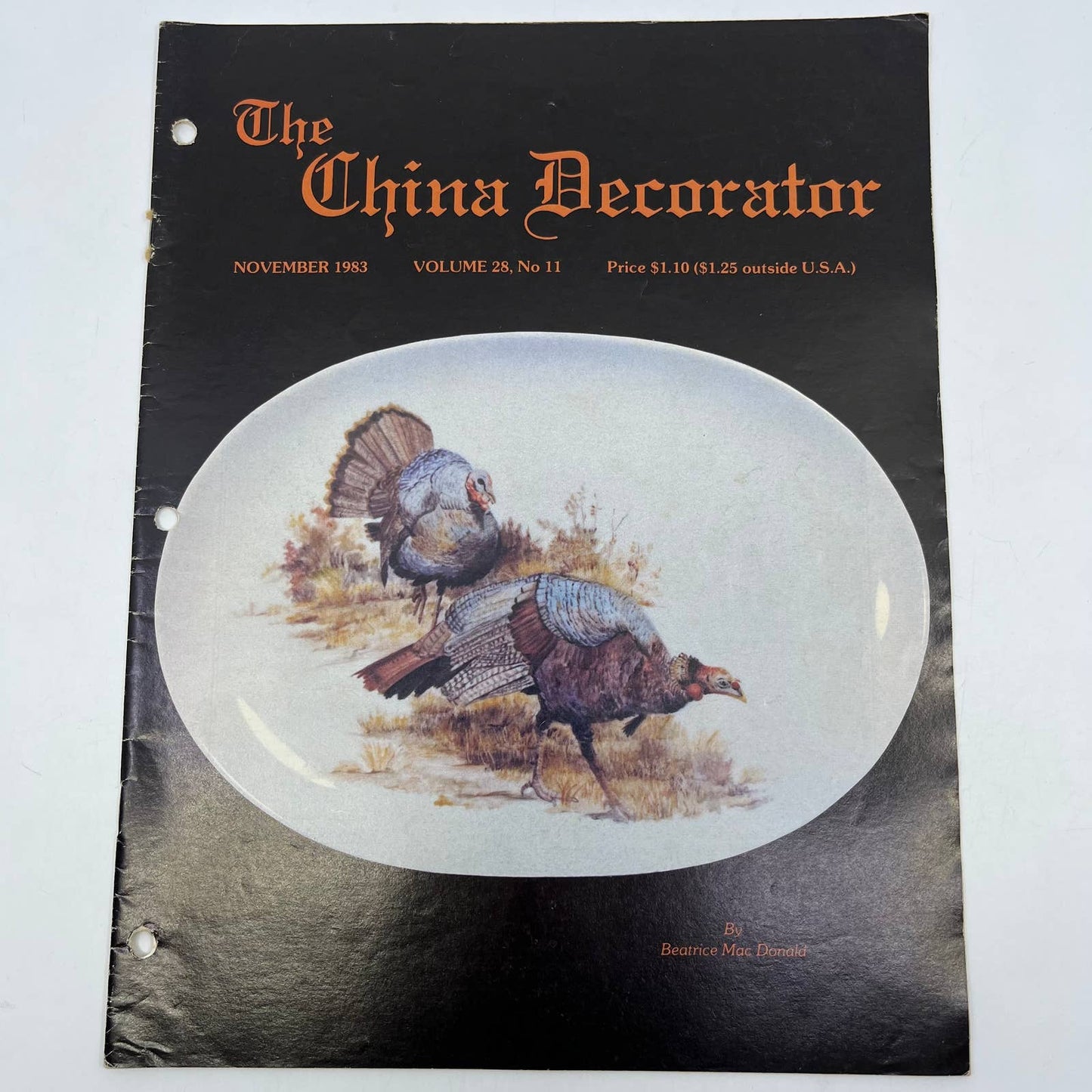 1983 Nov - The China Decorator Magazine - Turkey Platter Beatrice MacDonald TH8