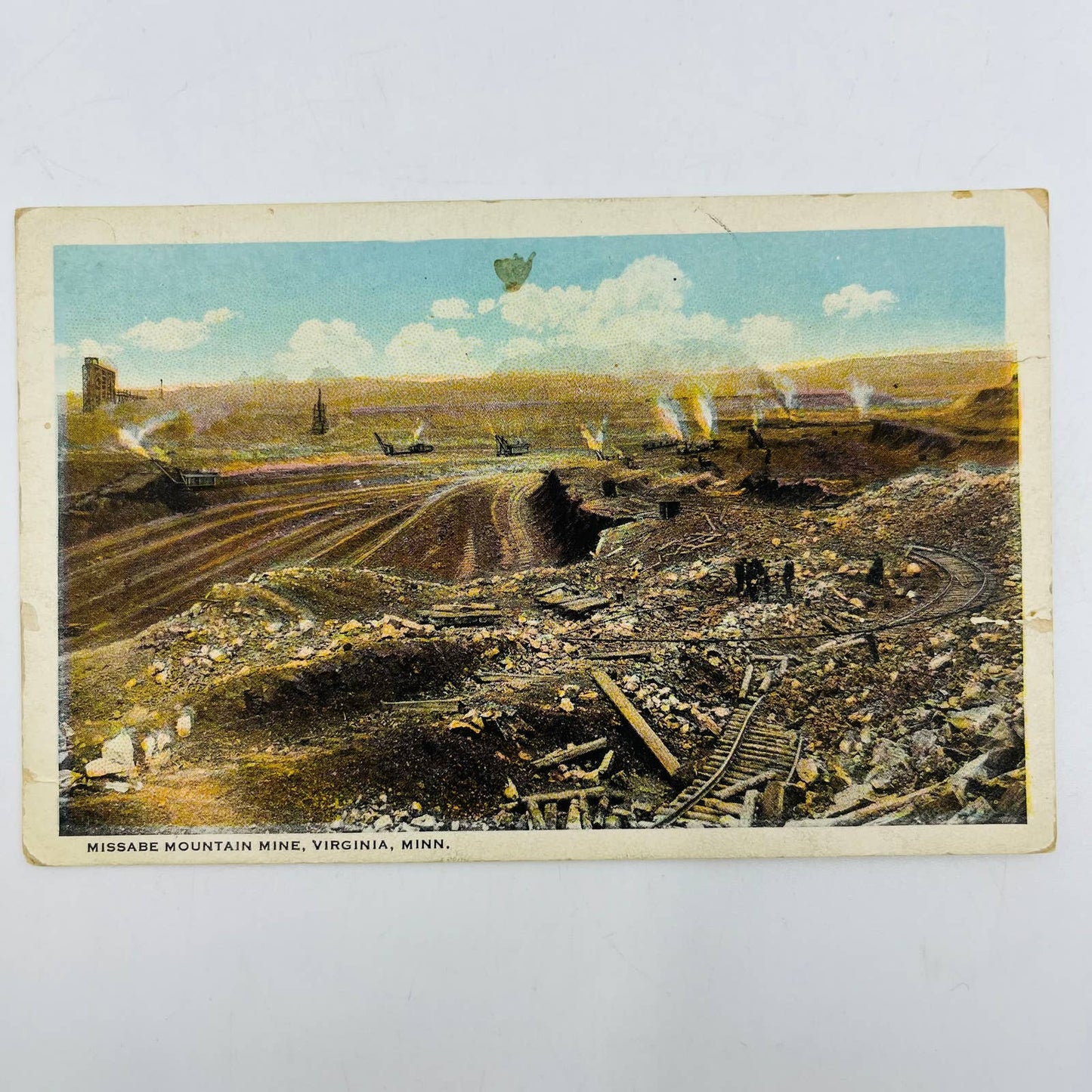 Vintage Postcard MESABI Mountain Mine Virginia MN PA8