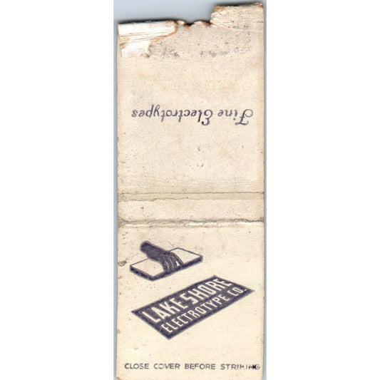Lake Shore Electrotype Co. Fine Electrotypes Advertising Matchbook Cover MM9-5