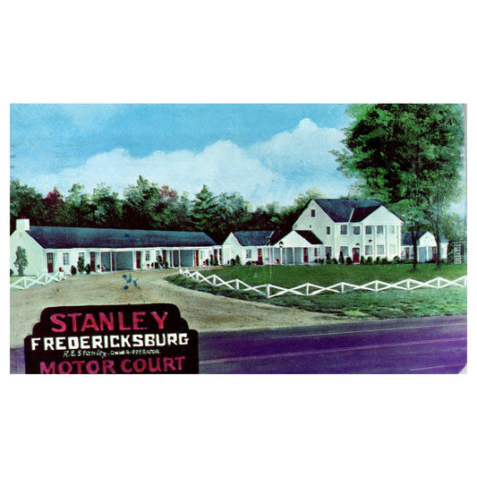 Vintage Postcard - The Stanley Fredericksburg Motor Court Virginia AD9