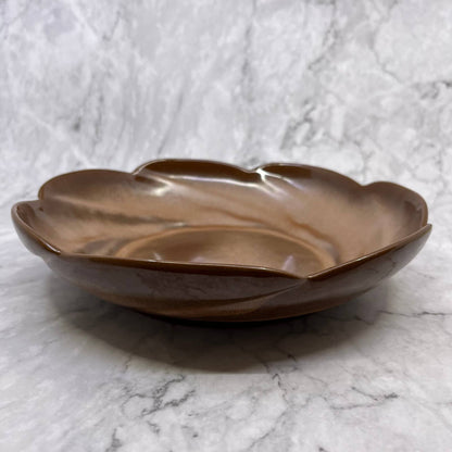Vintage Frankcoma Pottery Hand Made 218 Large Brown Swirl Bowl 10.5” TE2