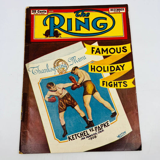 1947 Dec - The Ring Boxing Magazine – Ketchel-Papke Cover Cerdan Robinson TA5