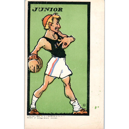 1905 Basketball Player Blimline College Brand Clothes Original Postcard TK1-24