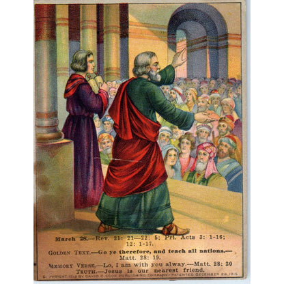 1920 Christian GERMAN Lesson Picture Card Jesus is Our Nearest Friend SE5