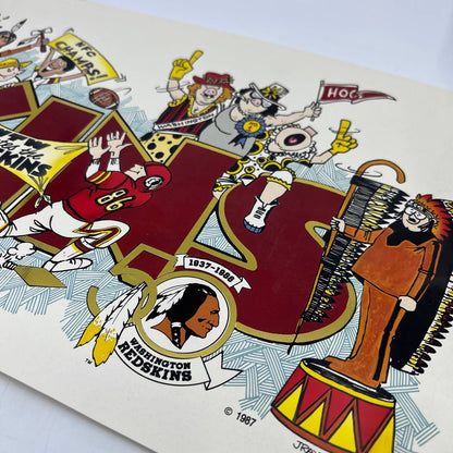 1987 JRaymond Washington Redskins Super Bowl Poster ~9.5x27" RU1