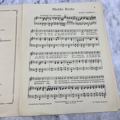 1924 Sheet Music Mable Rode Gloria Marshall Fox Trot TI1
