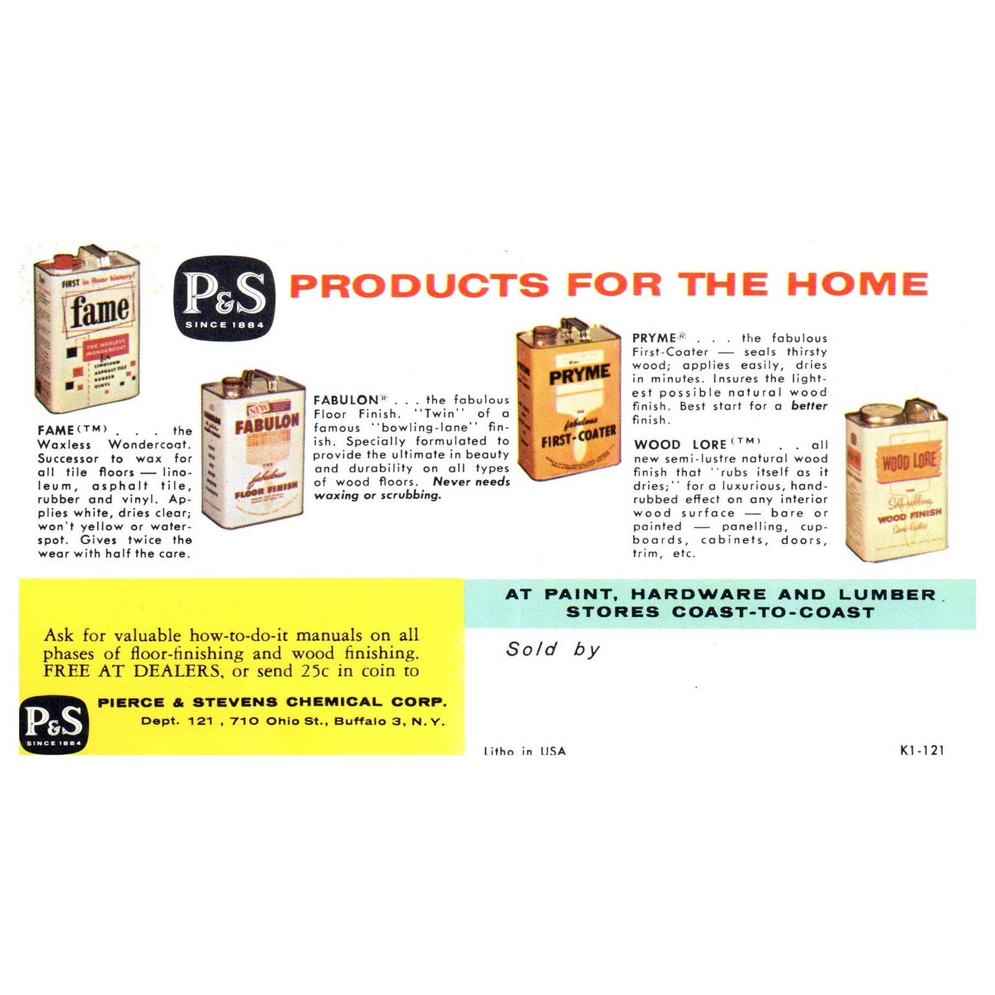 1950s MCM Advertising Leaflet Fabuloy Wood Finish Pierce & Stevens SE4