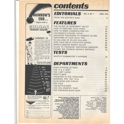 Treasure Magazine - Treasure Hunting Mining Metal Detecting April 1975 M4