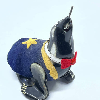 1950s Tin Litho Tin Seal Wind Up Toy - TPS - Japan w/ Key TC8