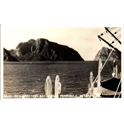 Resurrection Bay Kenai Peninsula RPPC Alaska Original Postcard TK1-30
