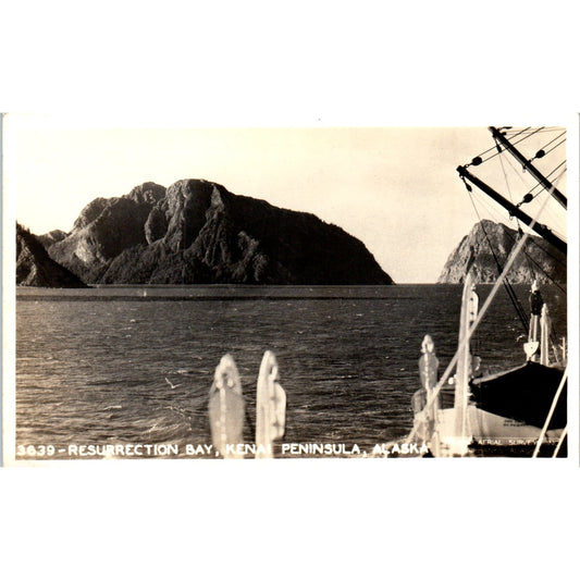 Resurrection Bay Kenai Peninsula RPPC Alaska Original Postcard P2-6