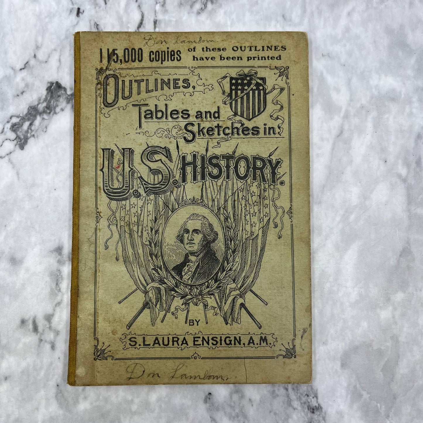 1895 Outlines, Tables And Sketches In U.S. History By Laura Ensign TH1