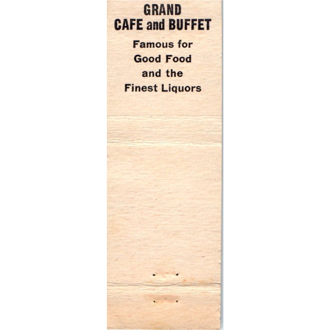 Grand Cafe & Buffet Reno Nevada Advertising Matchbook Cover SA9-M8