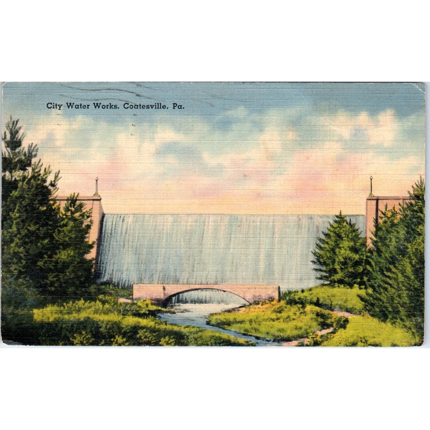 City Water Works Coatesville PA 1912 - Original Postcard TJ9-P1