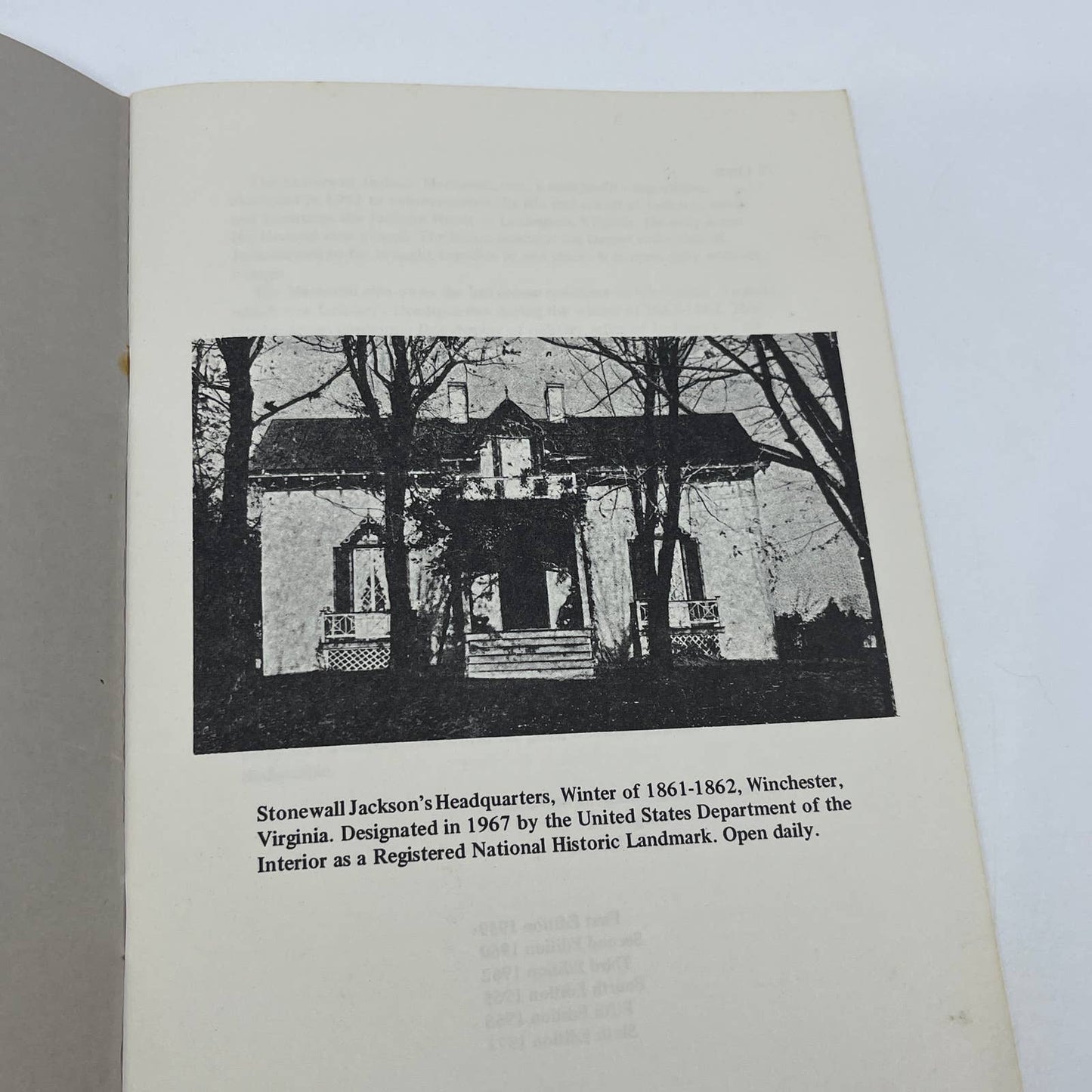 1959 Stonewall Jackson's Shenandoah Valley Campaign 1862 Booklet TG6