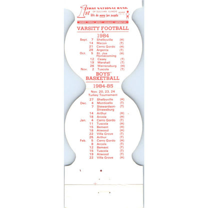 1984-85 Sullivan High School Illinois Basketball Schedule Matchbook Cover SA1-M4