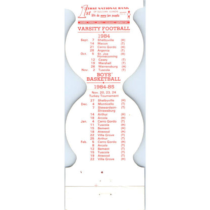 1984-85 Sullivan High School Illinois Basketball Schedule Matchbook Cover SA6-M4