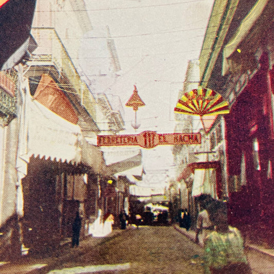 1905 Stereoview Card Obispo Principal Shopping Street Market Havana Cuba