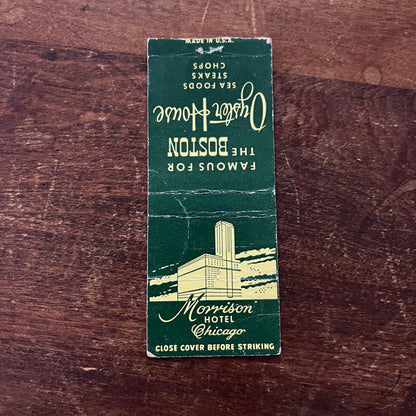 The Boston Oyster House Advertising Matchbook Cover SB3-M6