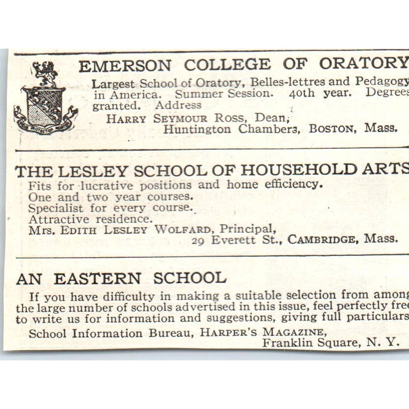 c1920 Harper's Magazine Ad - St. Luke's School Charles Henry Strout Wayne PA EA3