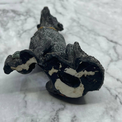 Vintage Hand Painted Ceramic Black Lab Dog Figurine 3.5” TE2