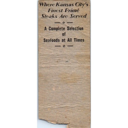 Savoy Grill Kansas City MO Advertising Matchbook Cover SA9-M6