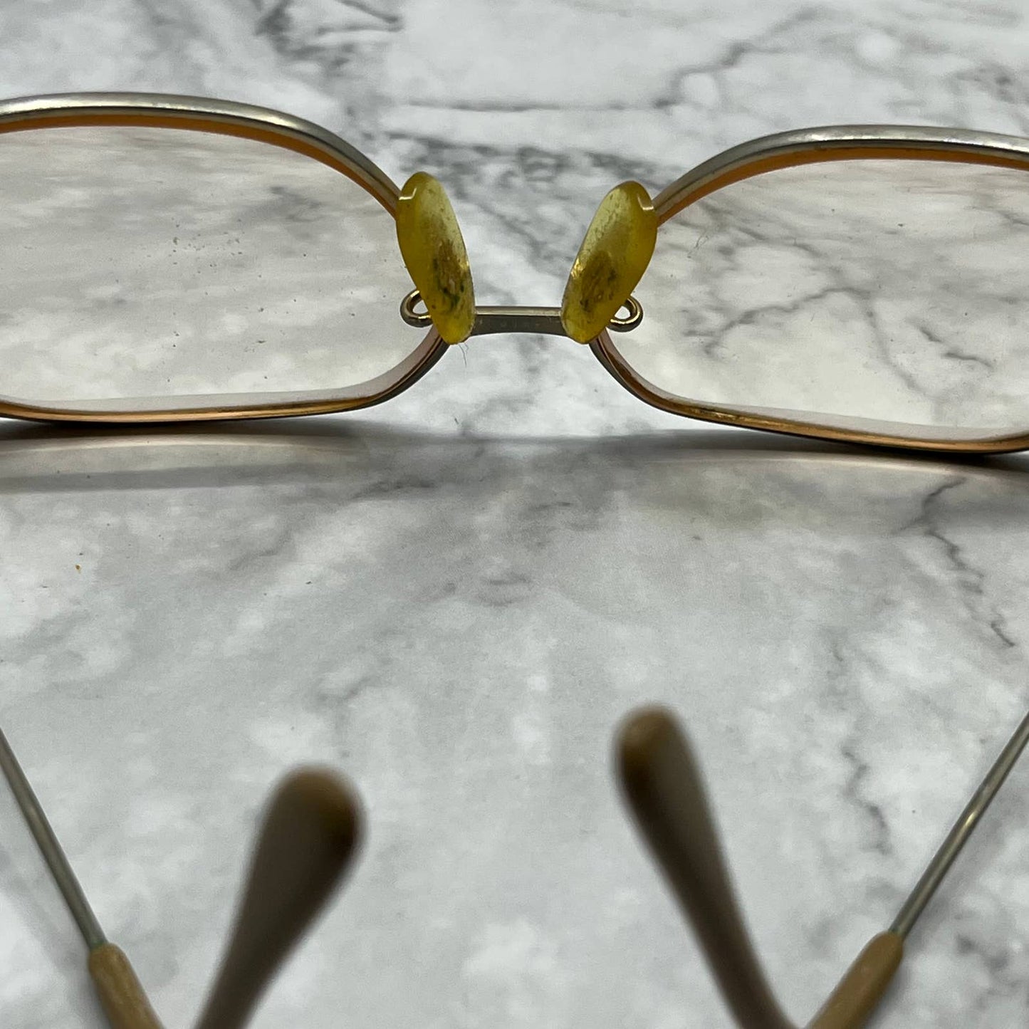 Vintage Deauville Brown Enamel & Gold Tone Oversize Woman’s Eyeglasses 5.25” TD1