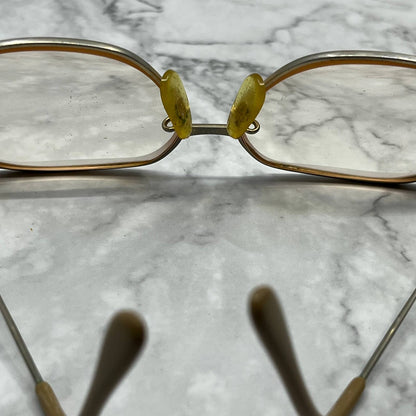 Vintage Deauville Brown Enamel & Gold Tone Oversize Woman’s Eyeglasses 5.25” TD1