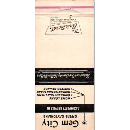 Gem City Bldg & Loan Dayton OH Advertising Matchbook Cover SA1-M6