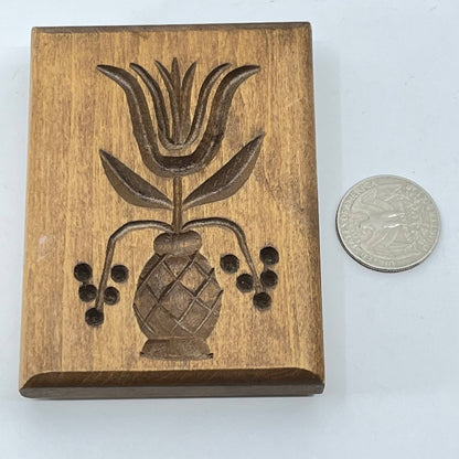 CARVED DILLON WOODEN Springerle Butter Cookie Stamp Press Mold 2.5x3.5” TE3-2
