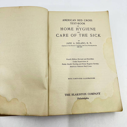 1933 American Red Cross Book Home Hygiene & Care Of The Sick 4th Ed TE5