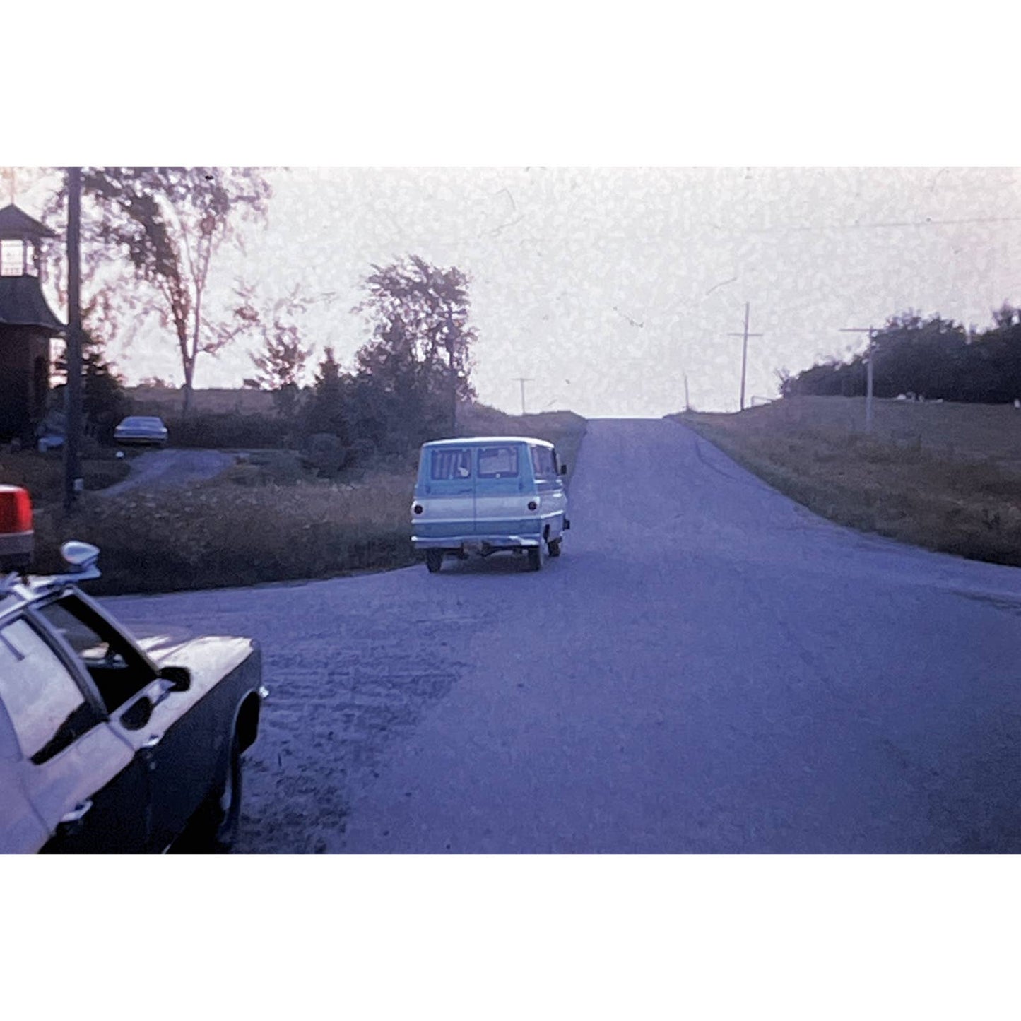 1960s Original Color Slide Dodge A100 Van Pulled Over by Police 2x2 TK2-S4-20