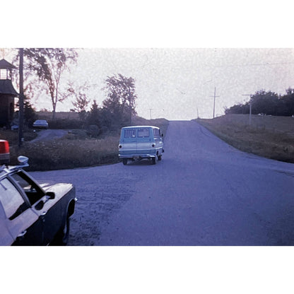1960s Original Color Slide Dodge A100 Van Pulled Over by Police 2x2 TK2-S4-20