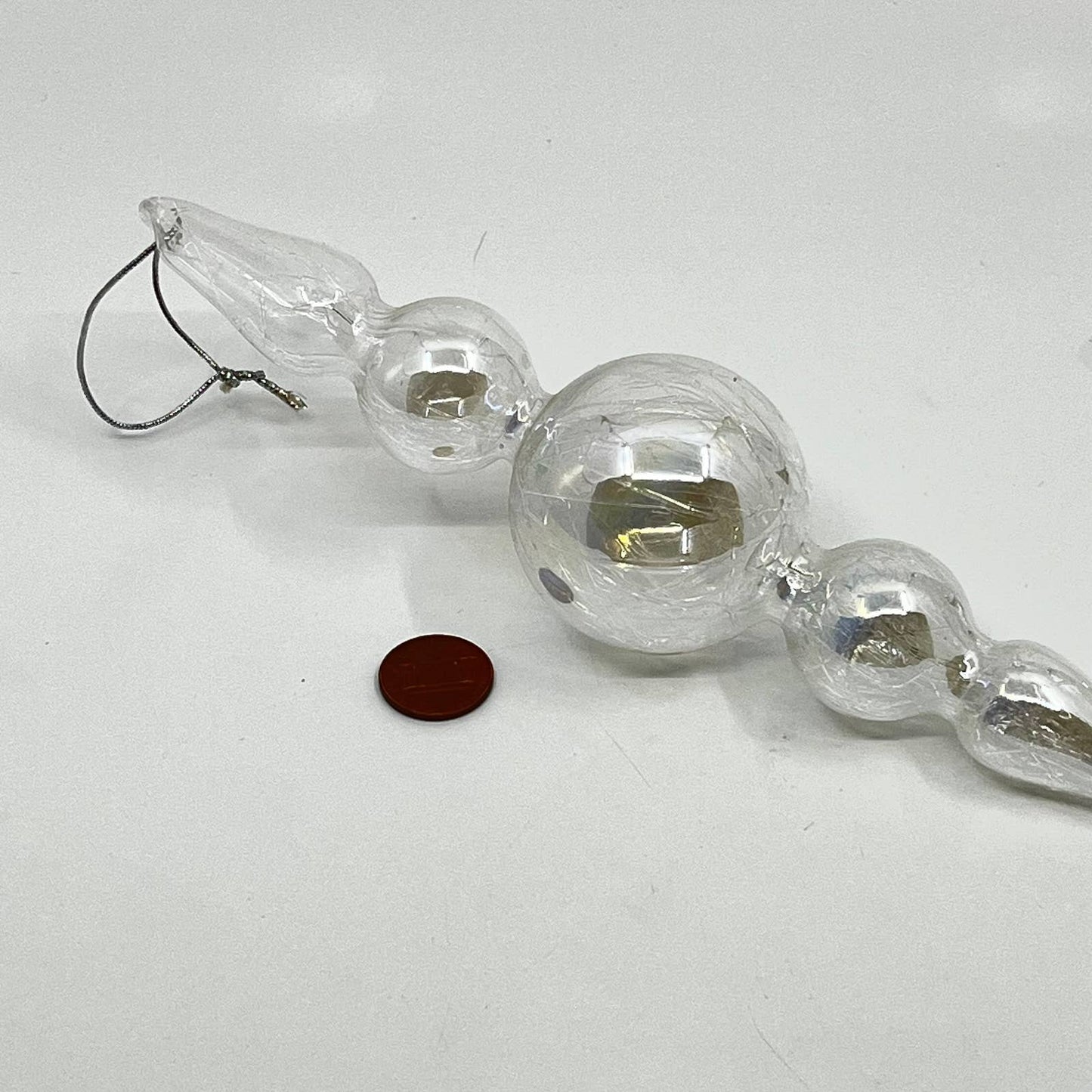 Vintage Hand Blown Glass Finial Ornament Sun Catcher 8” TF5