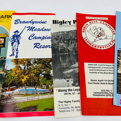 1970s Lot of 8 Pennsylvania Tourist  Camping Brochures Flyers SC1