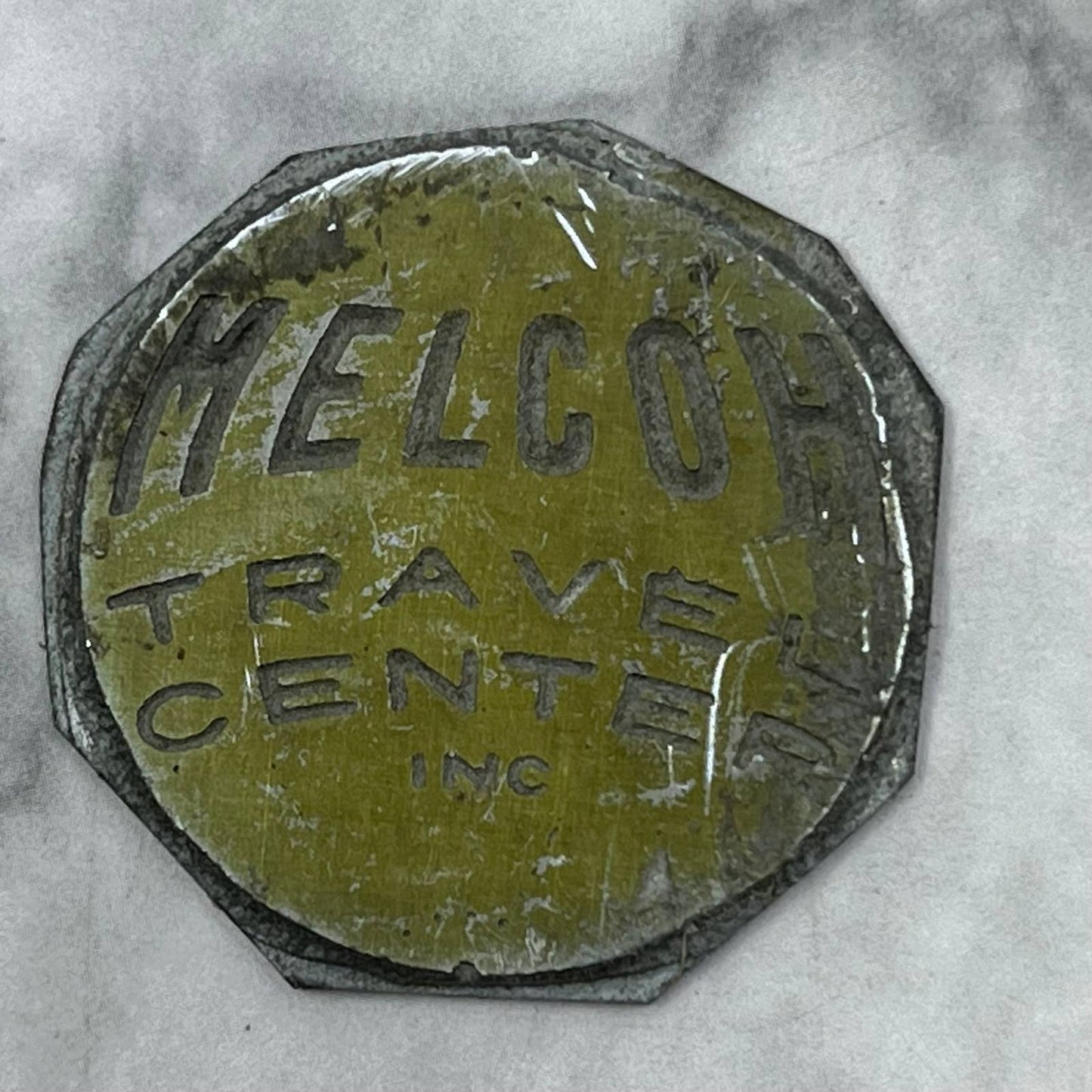 Vintage Printing Letterpress Printers Block Plate Melcoh Travel Center TJ57