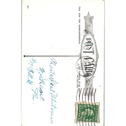 Birthday Fairies Face in Flower Tulips Embossed c1920 Original Postcard TK1-27-4