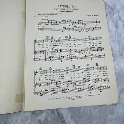 Estrellita Manuel M. Ponce M. Brull M. Cebron Norbens 1929 Sheet Music TK2-SM4