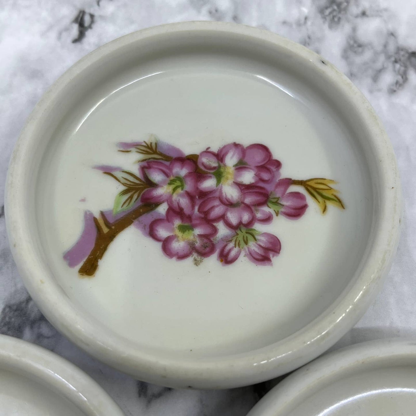 Vintage Floral Mini Butter Pat Plate Tea Doll Party 3” Japan Set of 3 TJ5